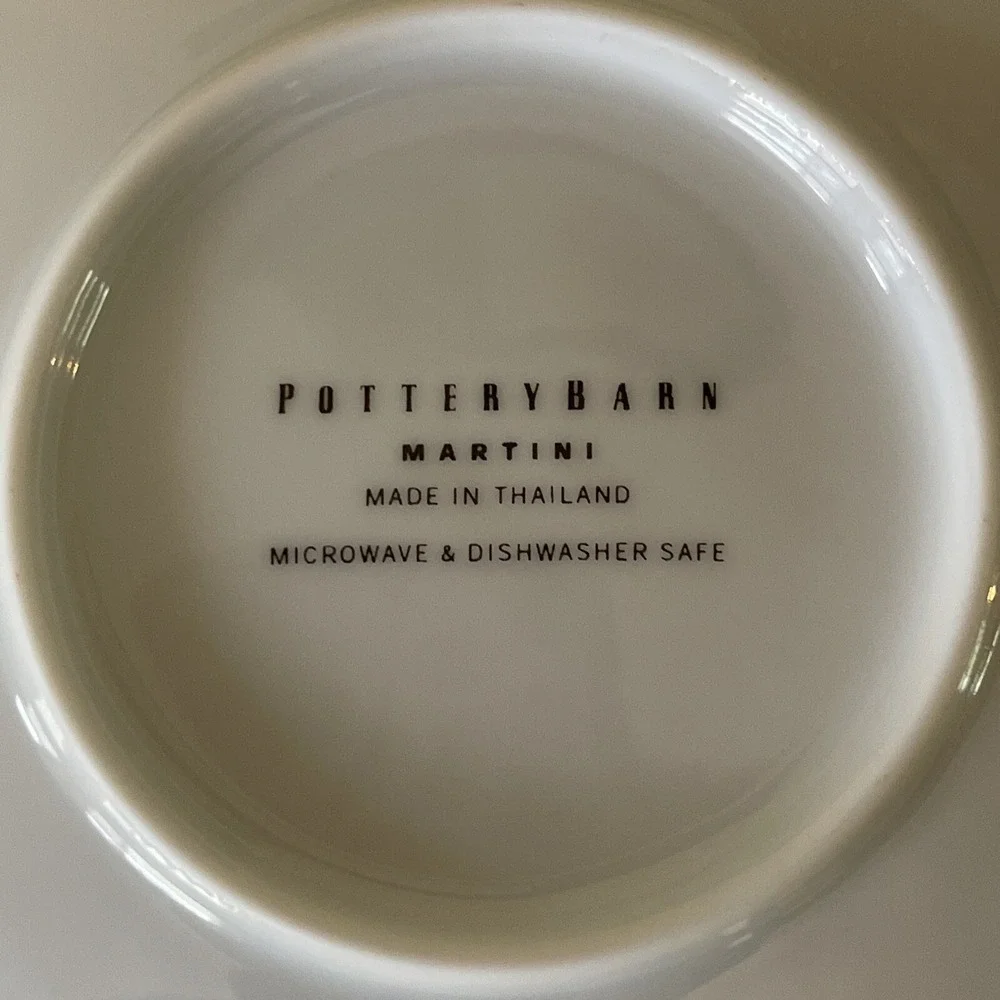Pottery Barn Plates Petite Appetizer Dessert‎ Cocktail Barware Martini Cosmo